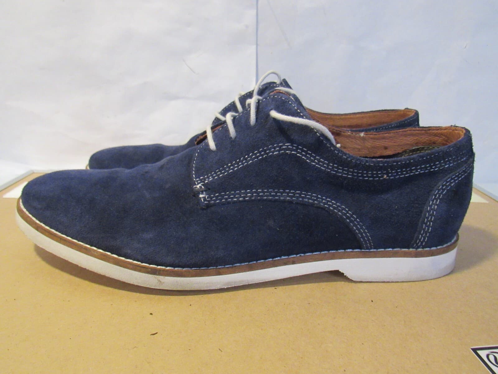 Jeffery Tyler Mens Gavin Oxford Dress Shoes Blue Suede SZ 10 M B69M - Thumbnail 2