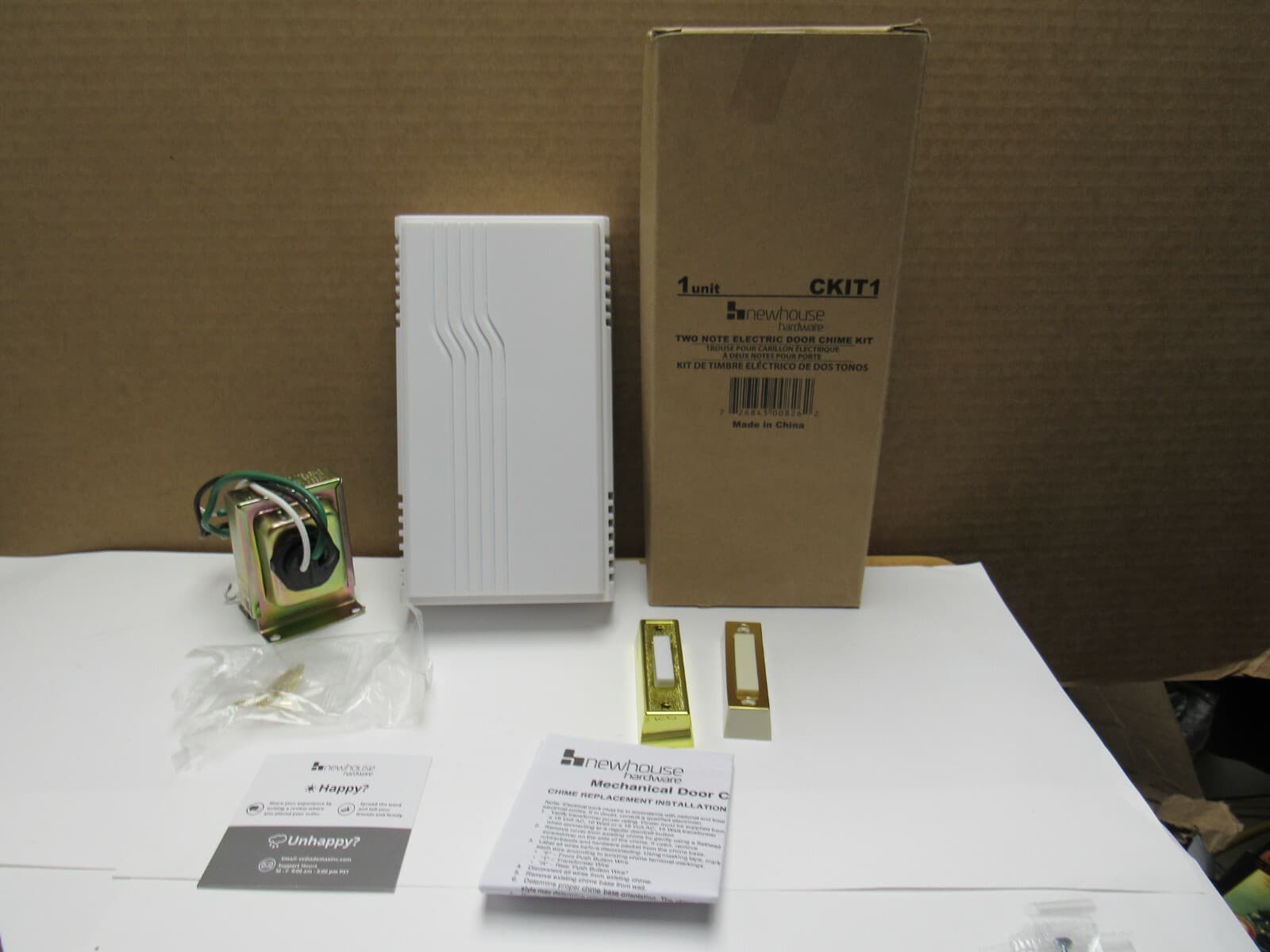 Newhouse Hardware CKIT1 Two Note Electric Door Bell Chime Kit w/ 16V/10VA - Thumbnail 6