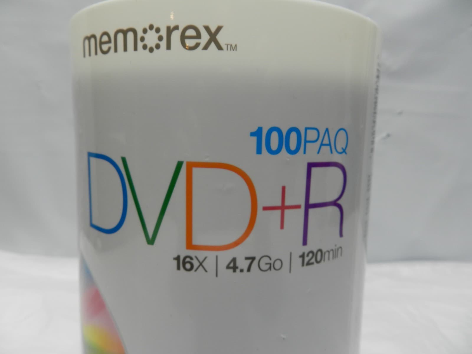Memorex DVD+R 16X 4.7GB 120min 100 Pack Spindle New Factory Sealed M30J - Thumbnail 2