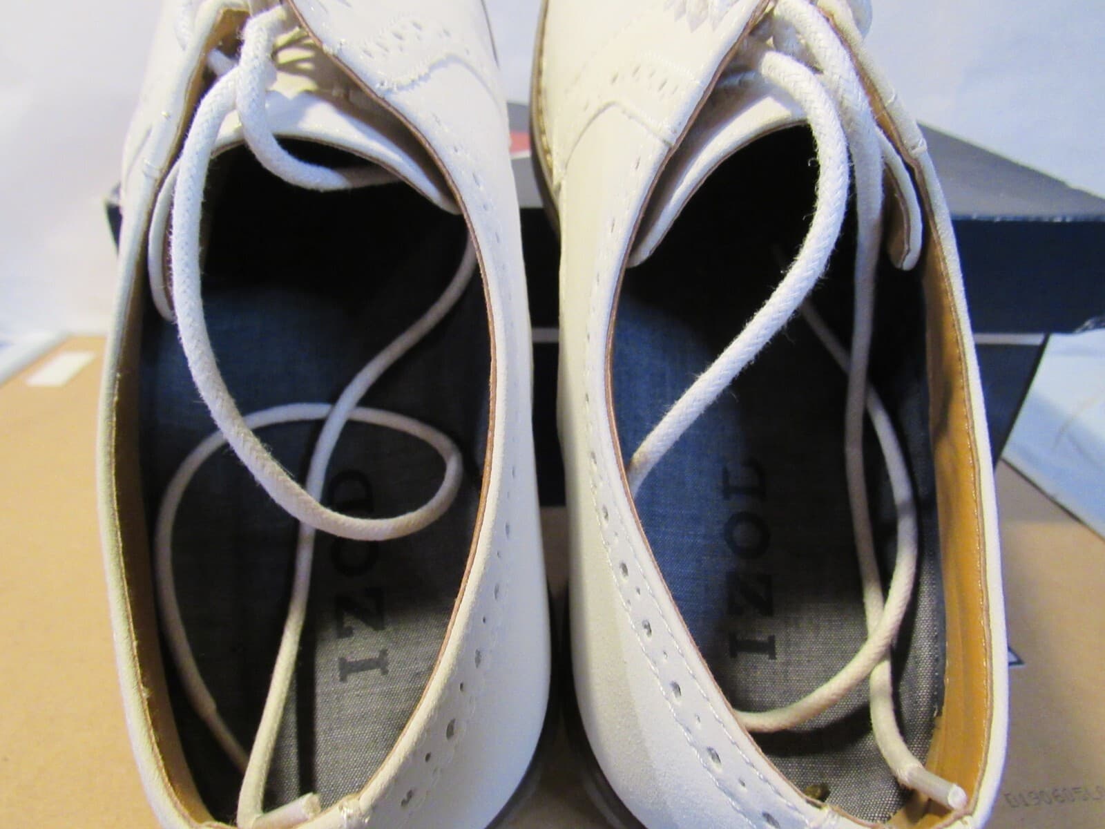 Izod Chad Chalk Lace Up Men's Dress Casual Oxford Shoe Size 9.5 M Cream B65M - Thumbnail 7