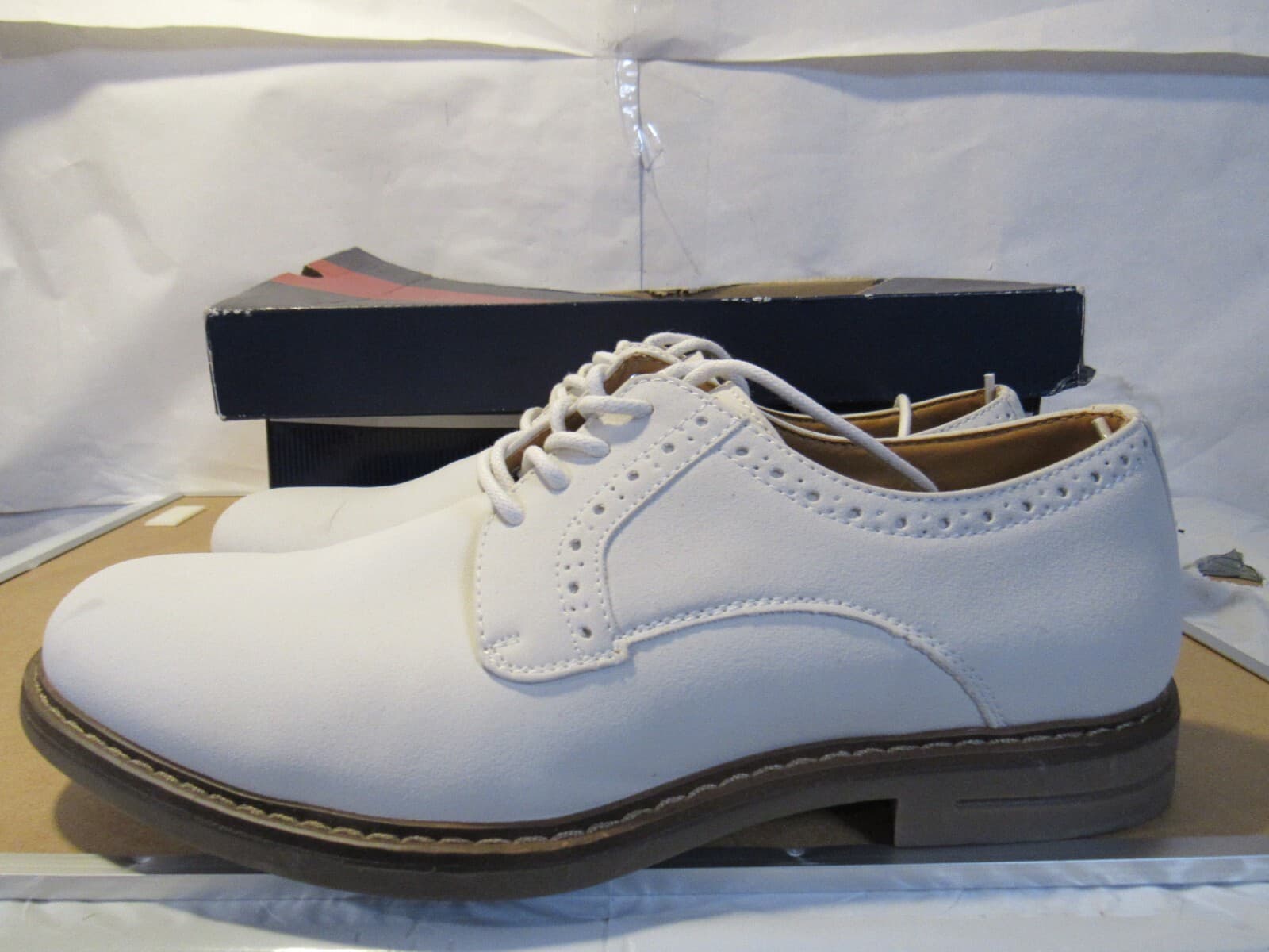 Izod Chad Chalk Lace Up Men's Dress Casual Oxford Shoe Size 9.5 M Cream B65M - Thumbnail 2