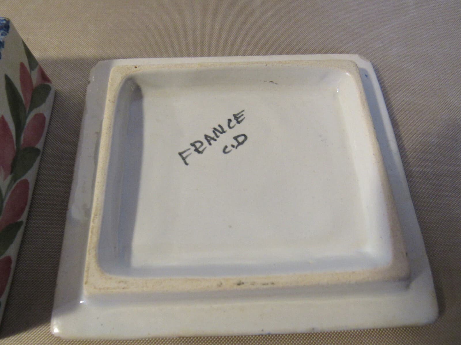 HB Quimper Faience France Trinket Box with Lid Breton Woman France W43S - Thumbnail 4