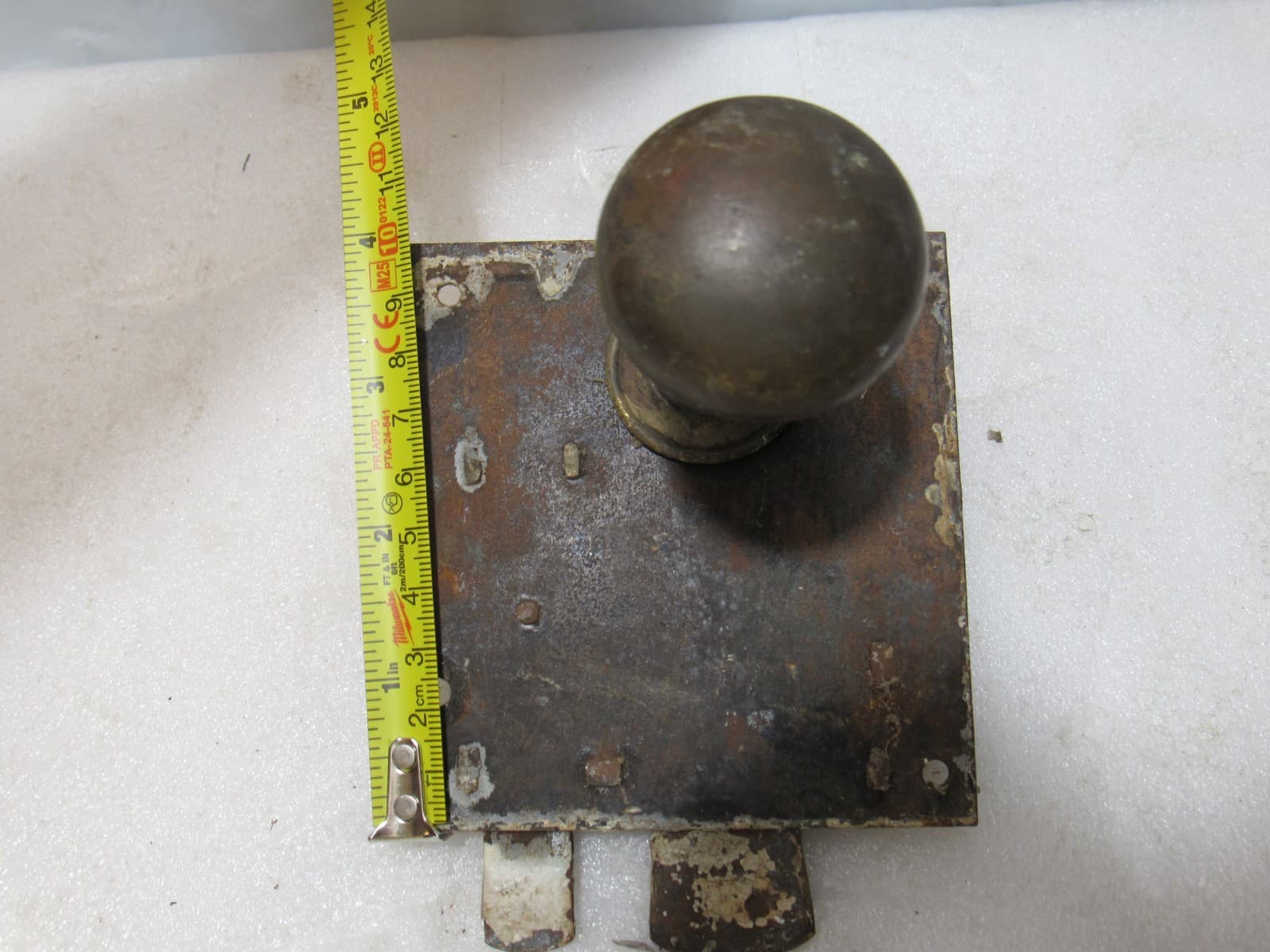 Antique Interior Door Knob/ Lock Iron Plate 18th Century Pennsylvania Dutch I90J - Thumbnail 8