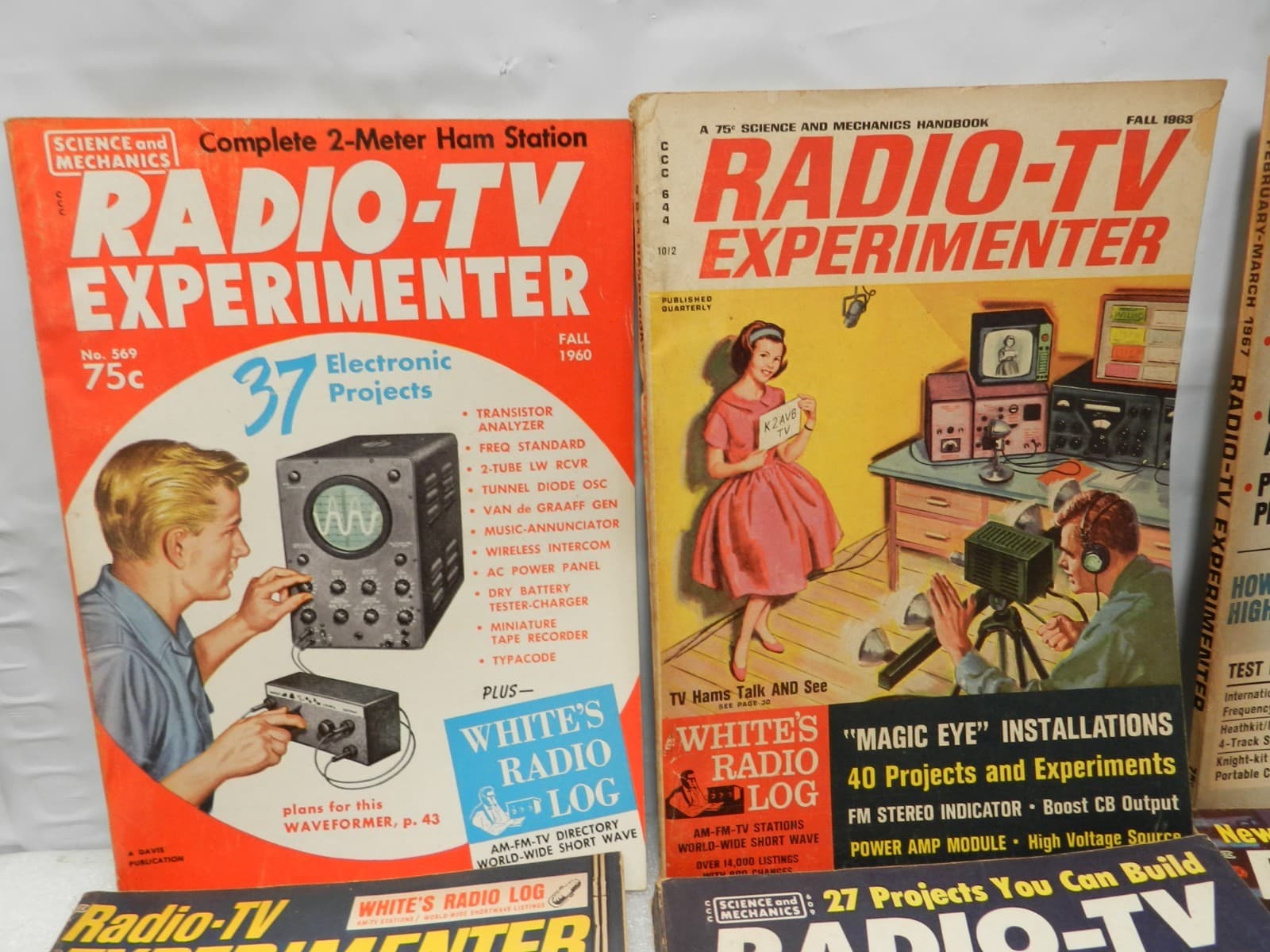 10 Vintage Radio-TV Experimenter Magazines 1950s 1960s Science & Mechanics M34J - Thumbnail 2