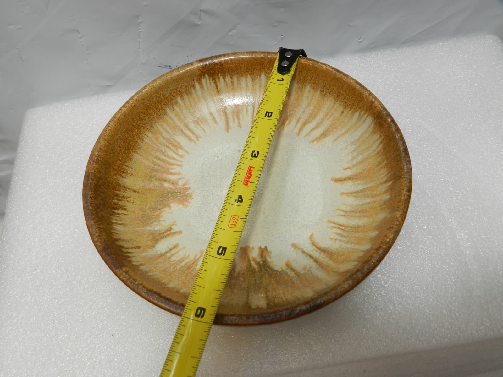 Vintage PIGEON FORGE POTTERY Gold Brown GLAZE Bowl 6" (H22S) - Thumbnail 3