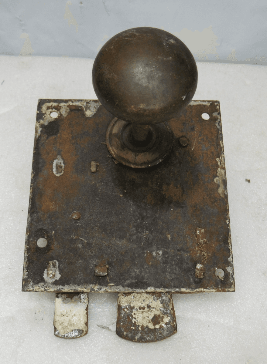 Antique Interior Door Knob/ Lock Iron Plate 18th Century Pennsylvania Dutch I90J - Thumbnail 6