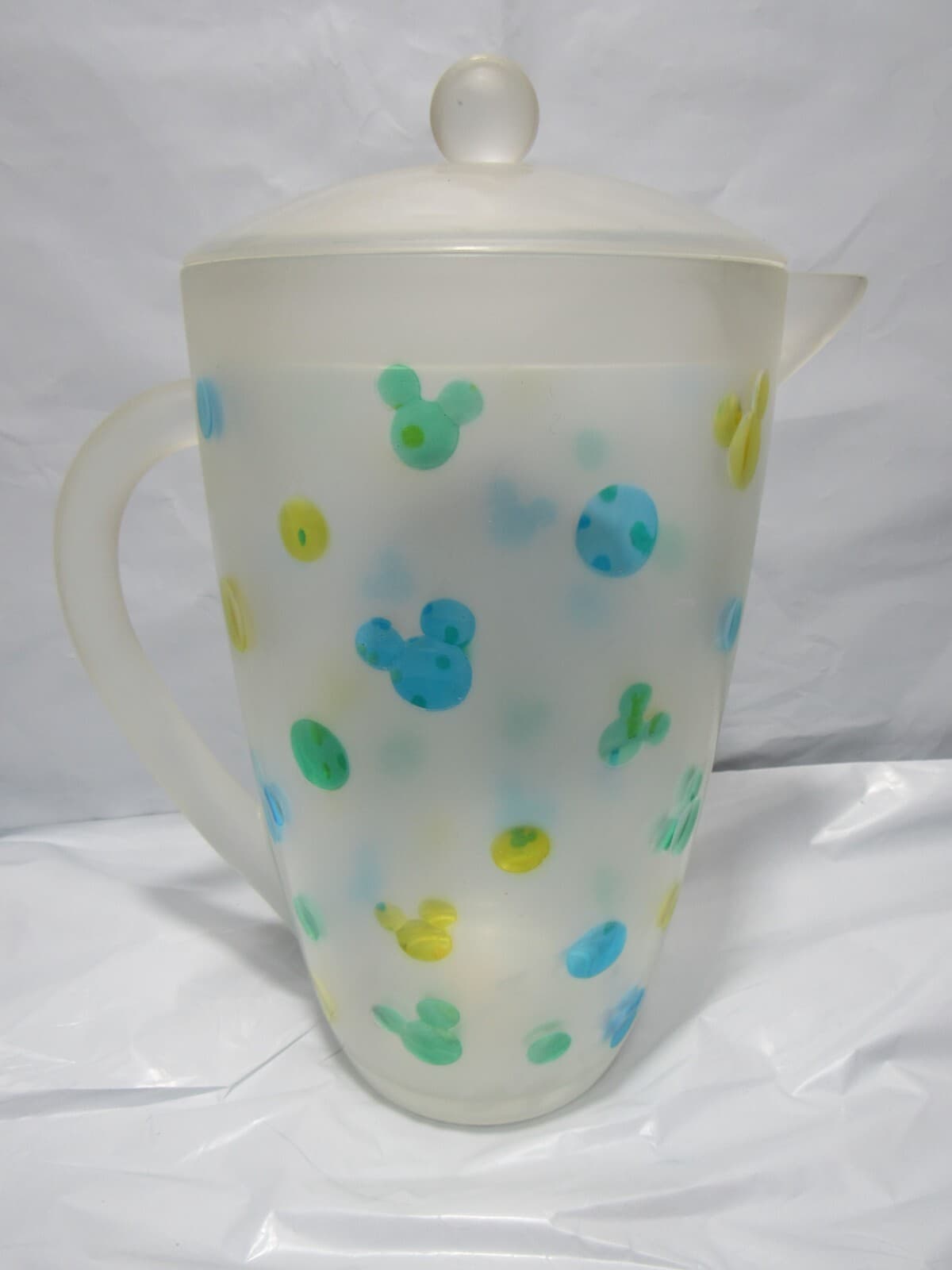 Disney Mickey Mouse 9” Drink Pitcher Frosted Lidded Acrylic (M9M)
