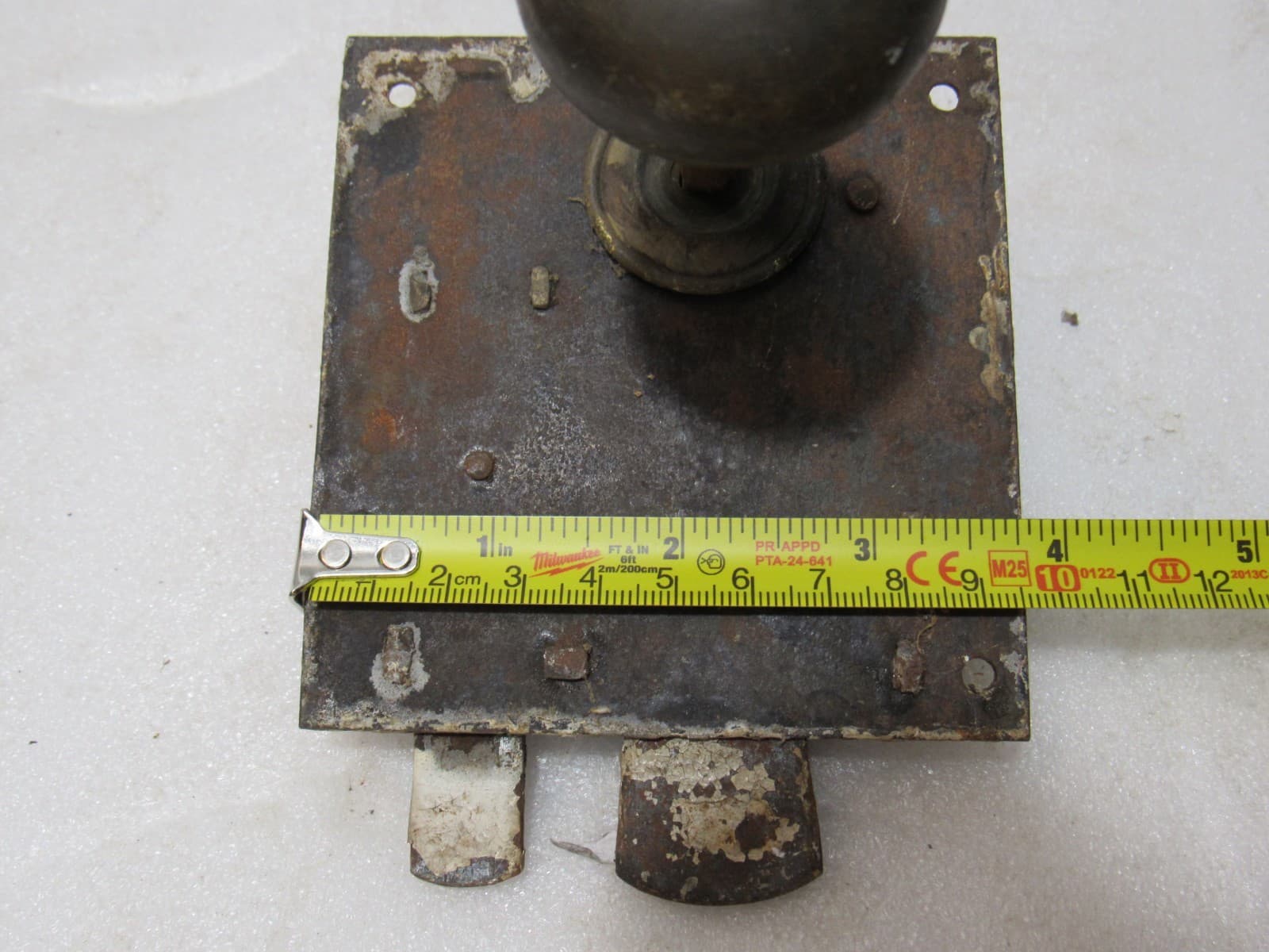 Antique Interior Door Knob/ Lock Iron Plate 18th Century Pennsylvania Dutch I90J - Thumbnail 7
