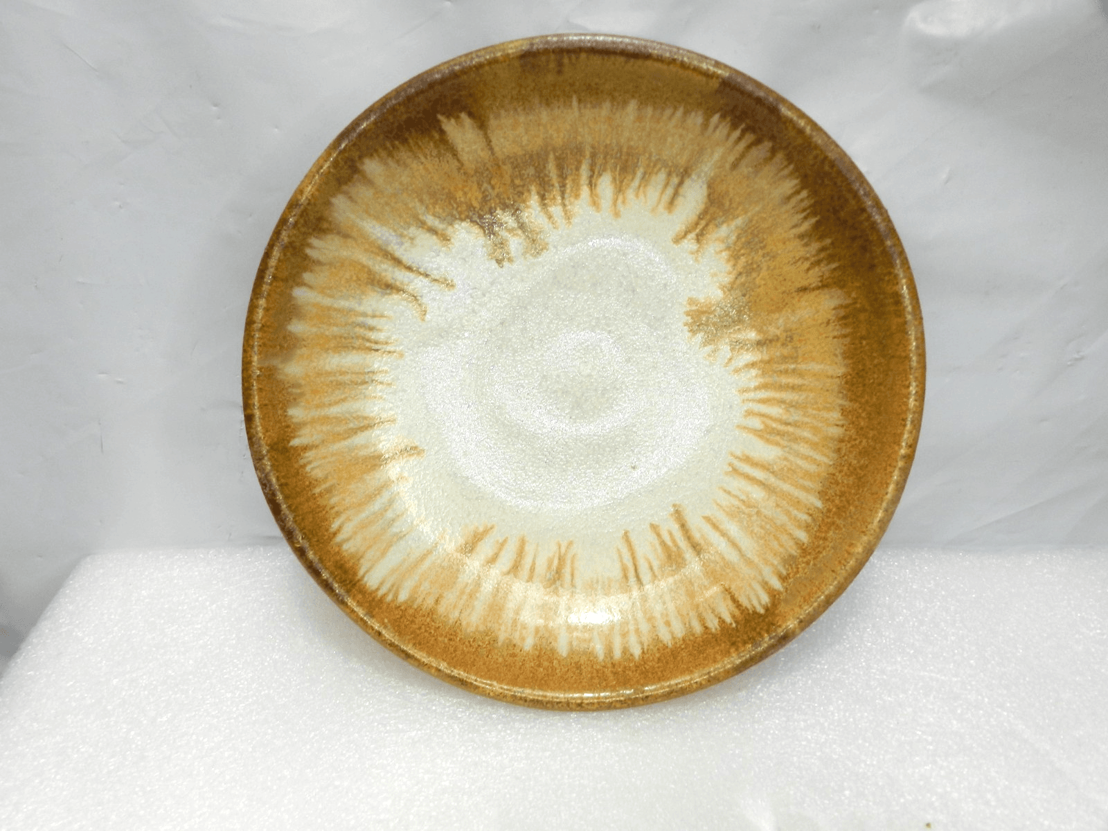 Vintage PIGEON FORGE POTTERY Gold Brown GLAZE Bowl 6" (H22S)