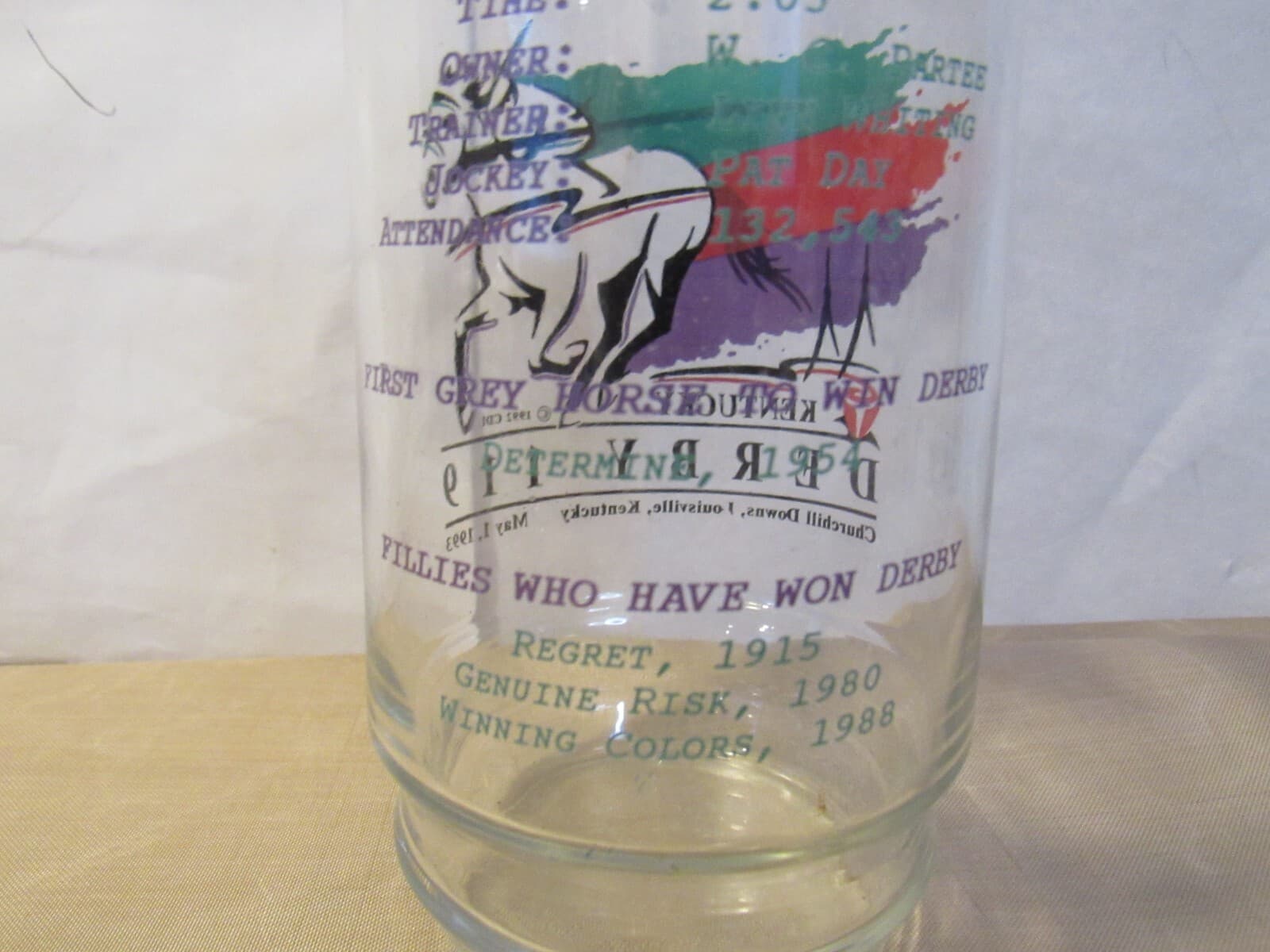119th Kodak Kentucky Derby Trivia Glass 1993 Horse Racing W49S - Thumbnail 4