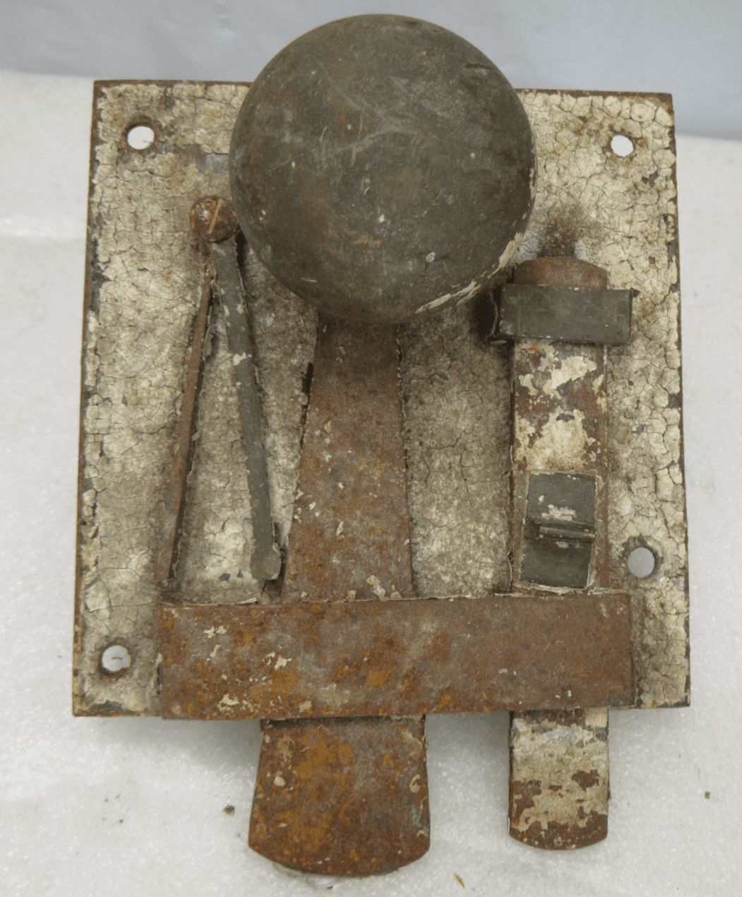 Antique Interior Door Knob/ Lock Iron Plate 18th Century Pennsylvania Dutch I90J