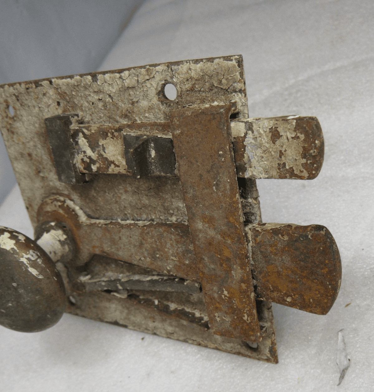 Antique Interior Door Knob/ Lock Iron Plate 18th Century Pennsylvania Dutch I90J - Thumbnail 5