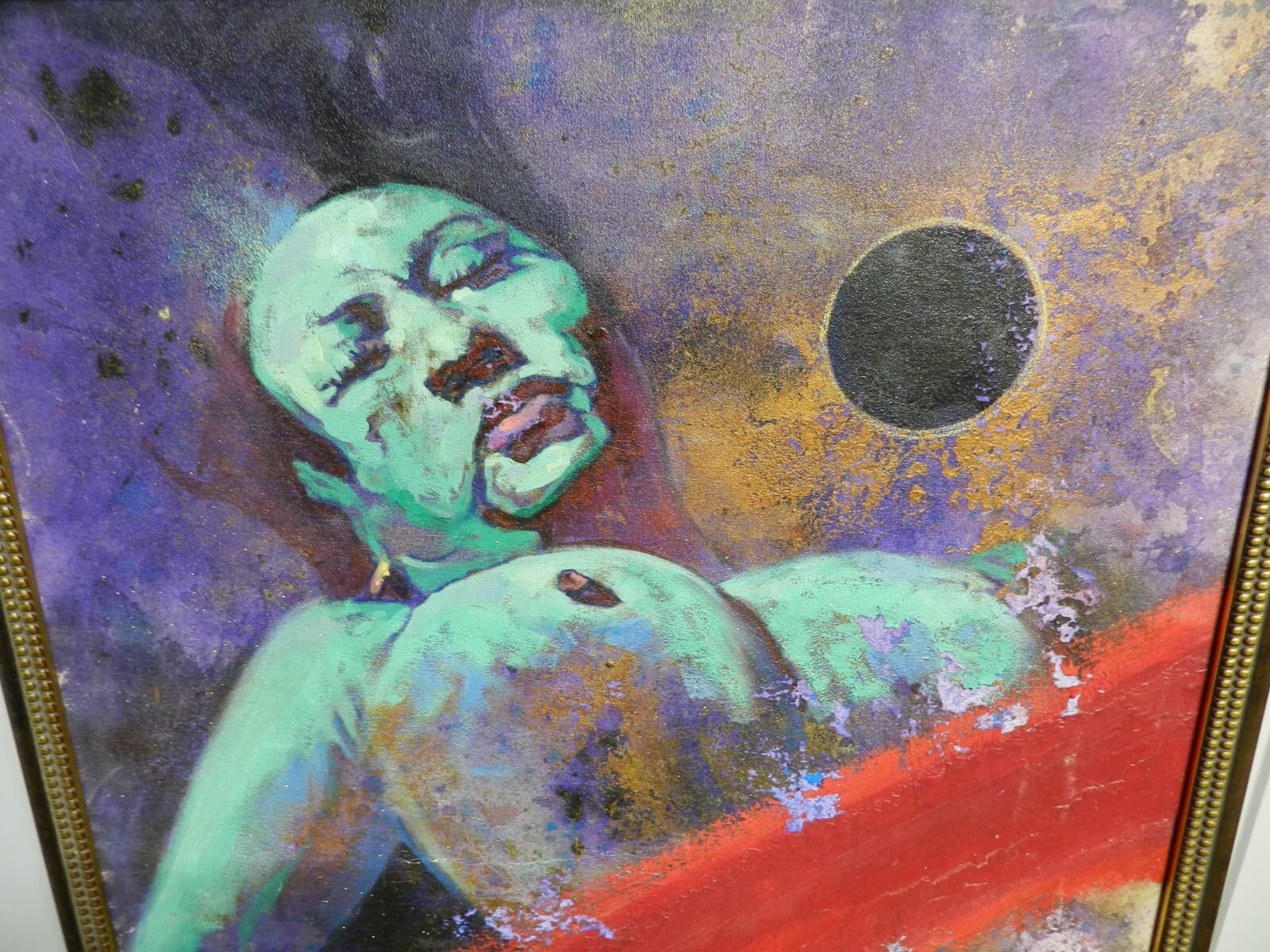 Rare Original 1975 Signed Michael Whipple Eroticia Painting 47.5" x 25.5" K - Thumbnail 2