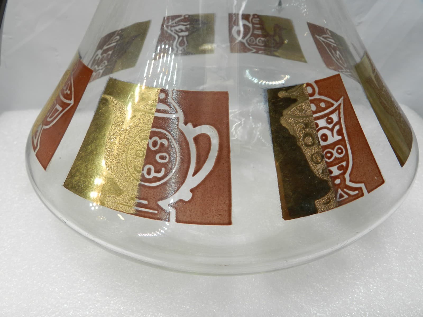 Vintage Retro MCM Inland Glass Atomic Starburst Coffee Carafe 60s (H23S) - Thumbnail 2