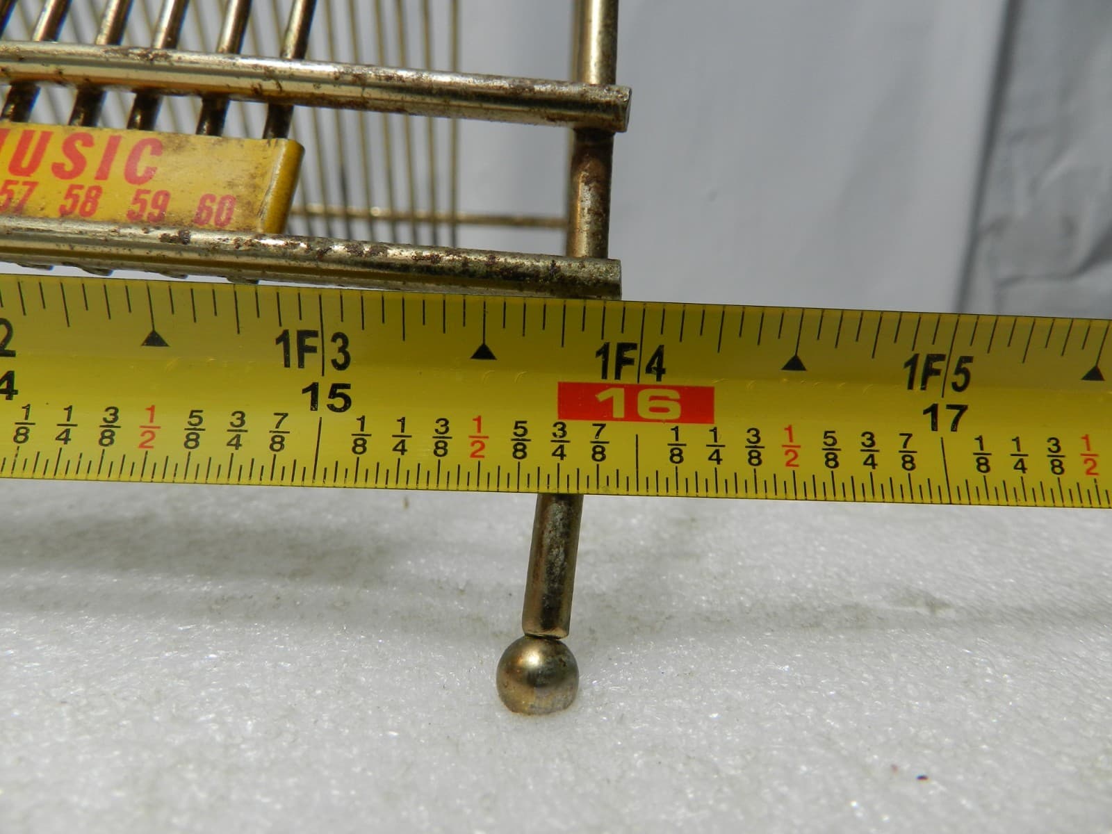 Vintage MCM Metal Gold Wire 33 RPM Record Holder Metal Rack LP 60 Records M38J - Thumbnail 9