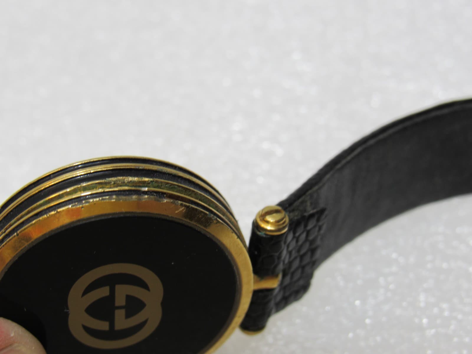Vintage Mens GUCCI 2000M Black Dial Enamel Swiss Quartz Wristwatch (I92J) - Thumbnail 14