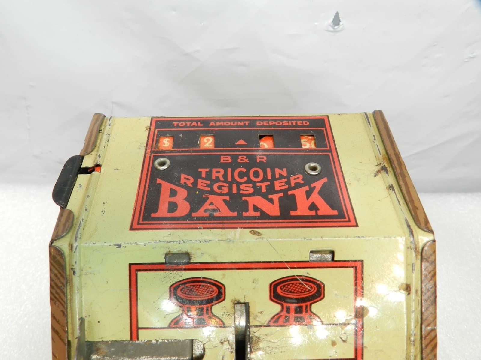 Vintage Tricoin Register Bank Tin Savings Band (H25S) - Thumbnail 3