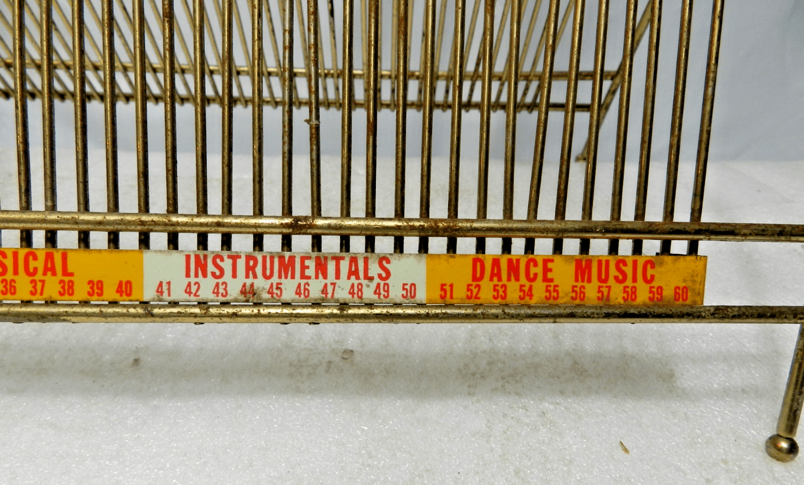 Vintage MCM Metal Gold Wire 33 RPM Record Holder Metal Rack LP 60 Records M38J - Thumbnail 7