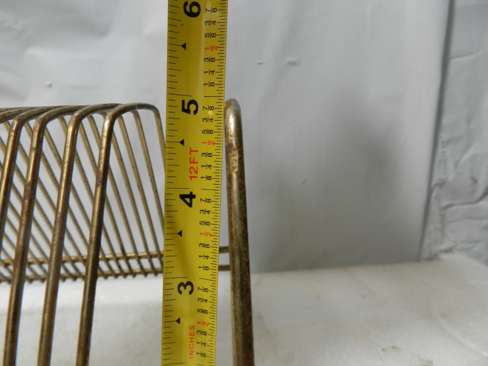 Vintage MCM Metal Gold Wire 33 RPM Record Holder Metal Rack LP 60 Records M38J - Thumbnail 10
