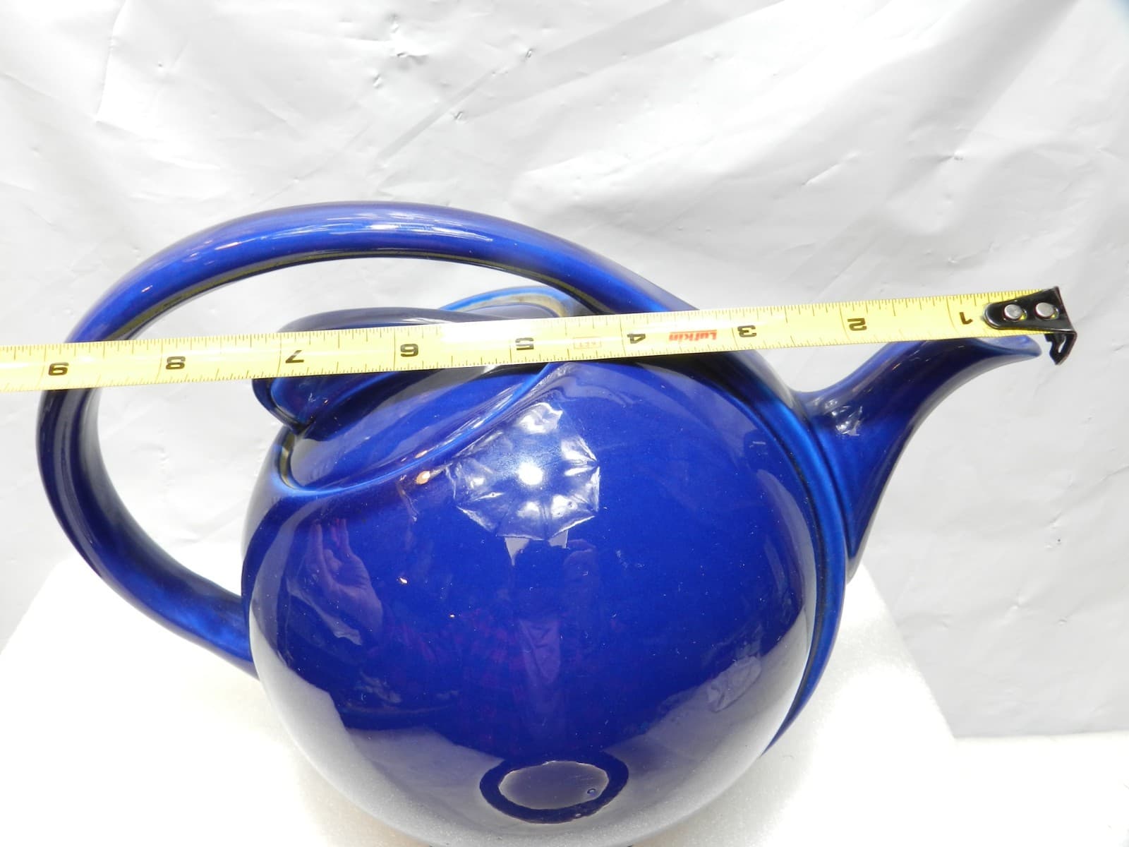 Vintage Art Deco Hall China Airflow Ceramic Teapot With Lid Cobalt Blue (H24S) - Thumbnail 9