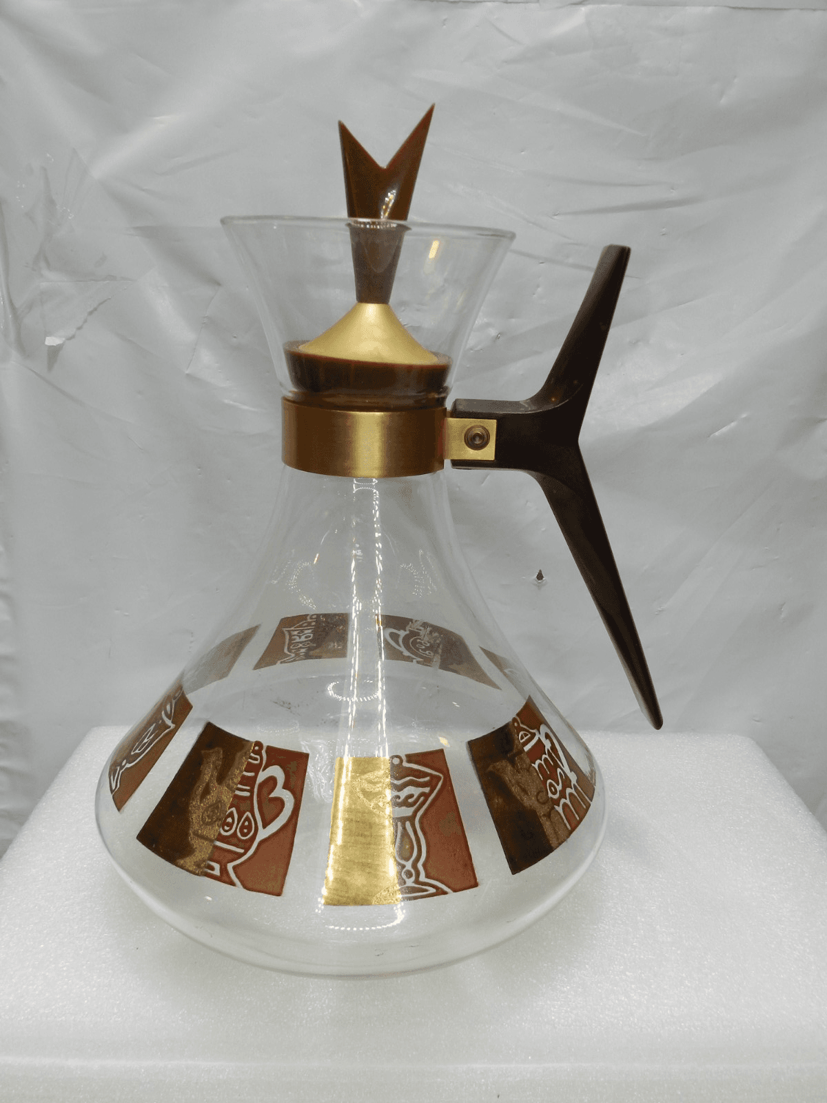 Vintage Retro MCM Inland Glass Atomic Starburst Coffee Carafe 60s (H23S) - Thumbnail 4