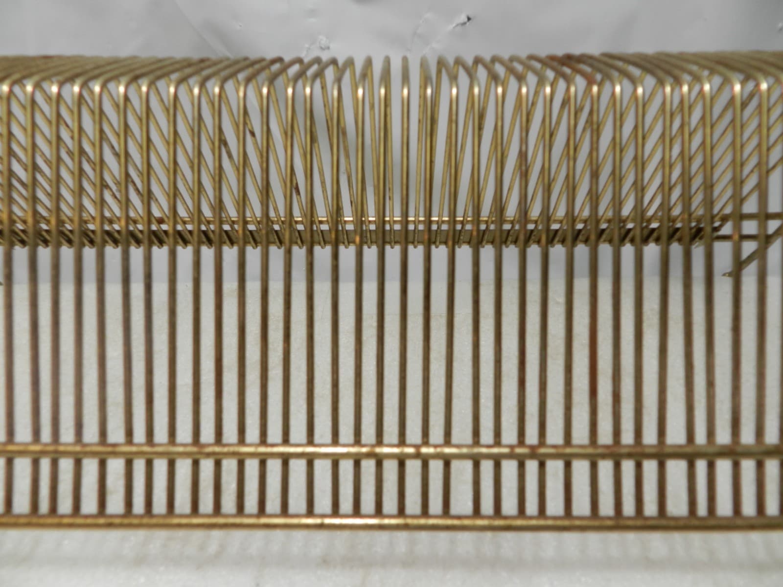 Vintage MCM Metal Gold Wire 33 RPM Record Holder Metal Rack LP 60 Records M38J - Thumbnail 3