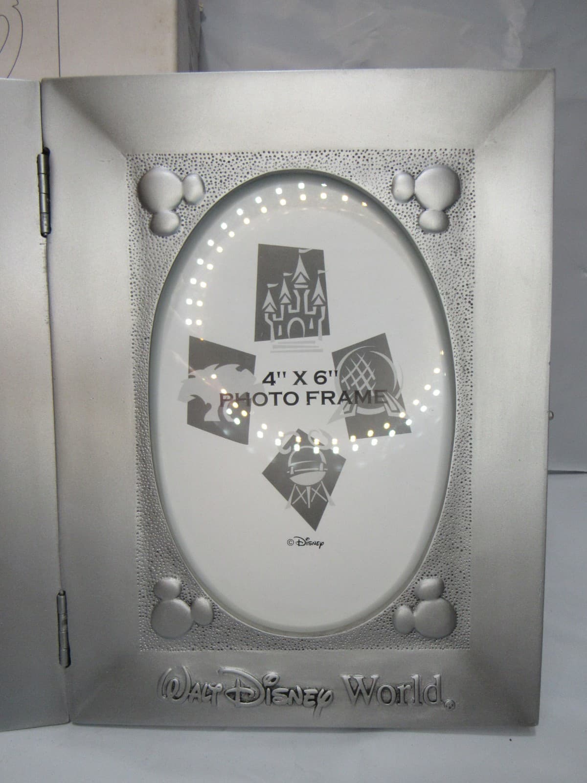 Disney Pewter Picture Frame 100 Years of Magic Mickey Case w/Pin 4x6 (T50JJ) - Thumbnail 3