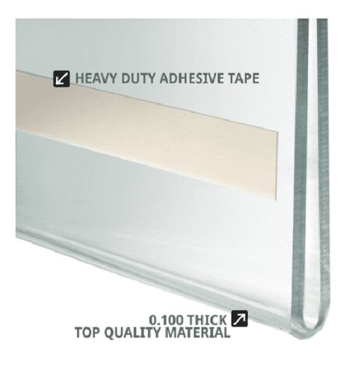 10 Azar 122021 Adhesive Vertical Wall Sign Holders 8.5 x 11" Clear Acrylic M40K - Thumbnail 4