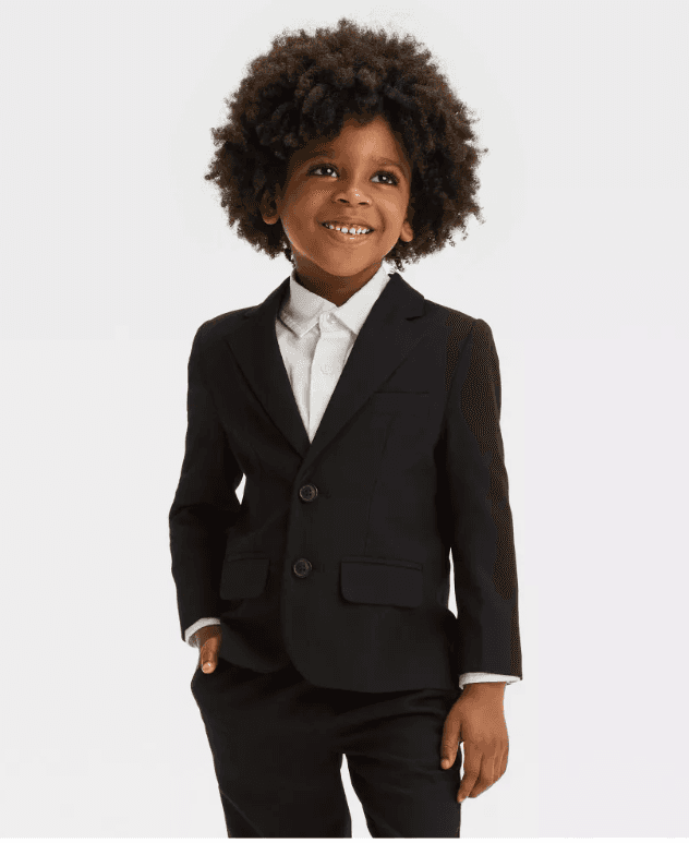 Cat & Jack Toddler Boys 2 Button Blazer / Pant Suit Black 18M 18 Months (R5K - Thumbnail 3