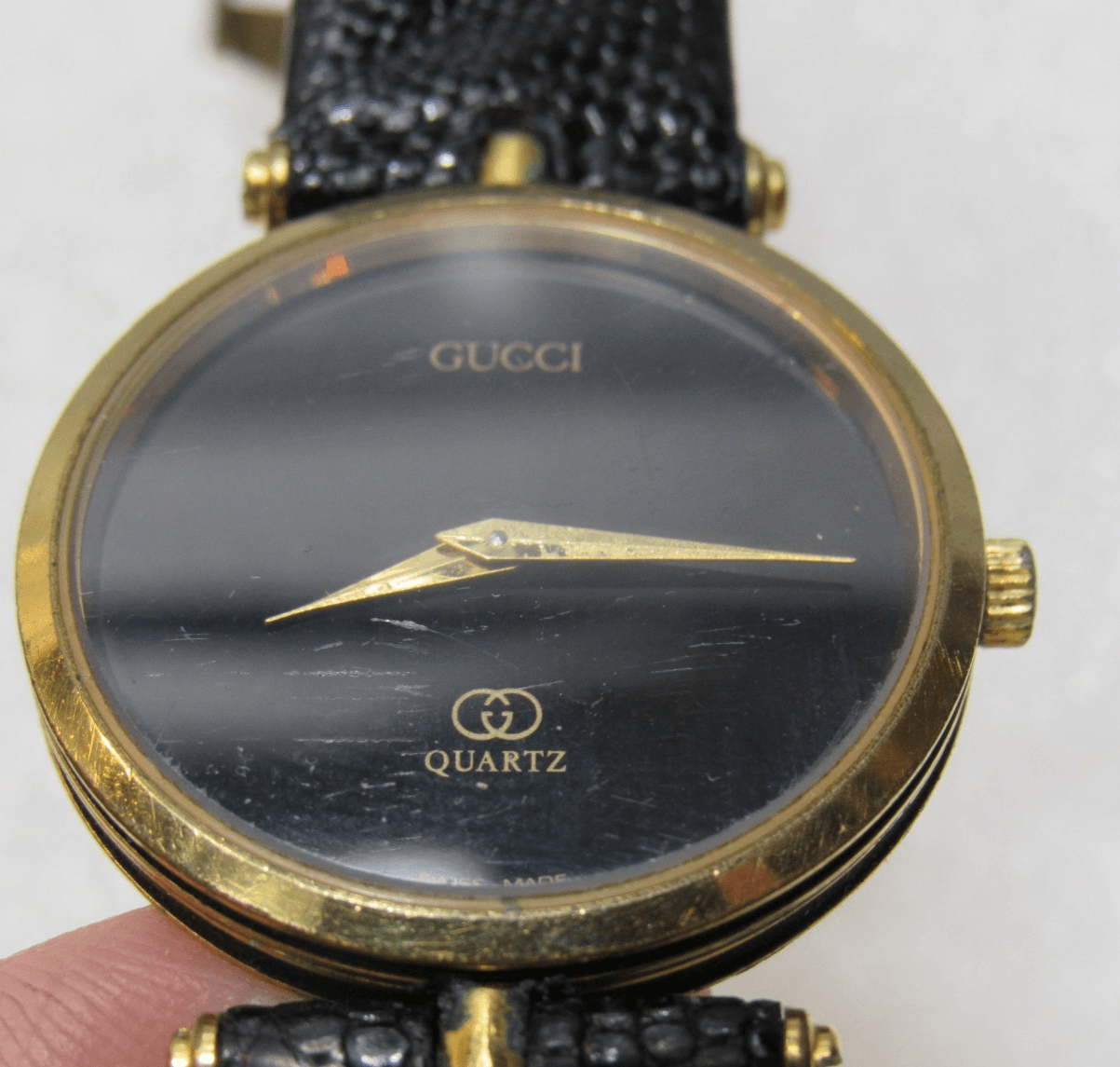 Vintage Mens GUCCI 2000M Black Dial Enamel Swiss Quartz Wristwatch (I92J) - Thumbnail 5