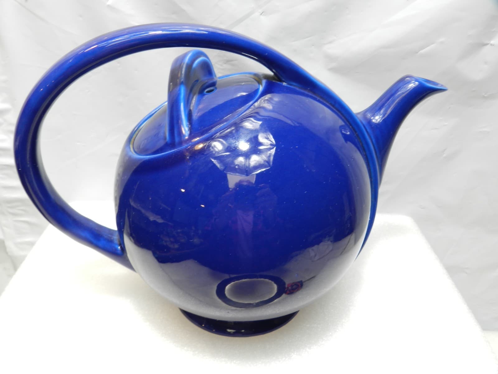 Vintage Art Deco Hall China Airflow Ceramic Teapot With Lid Cobalt Blue (H24S) - Thumbnail 3