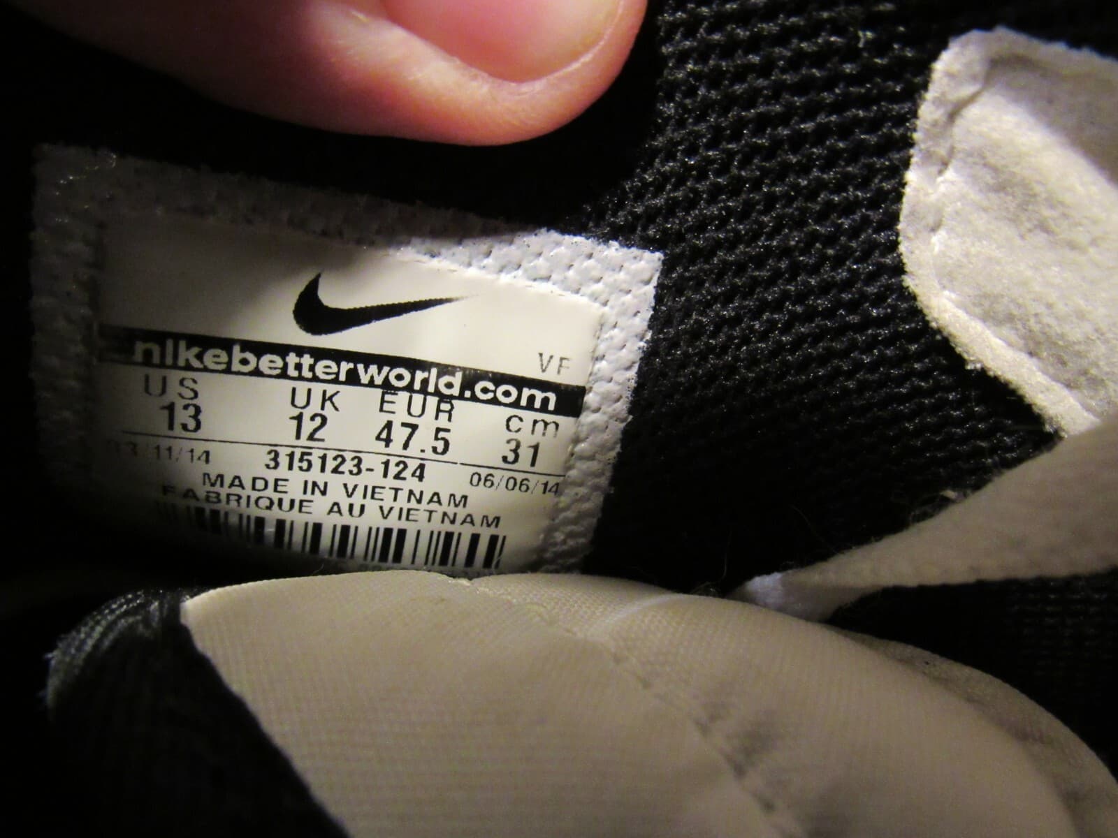 2014 Nike Air Force 1 Mid ‘07 White/Black 315123-124 Men's Size 13 A32M - Thumbnail 8