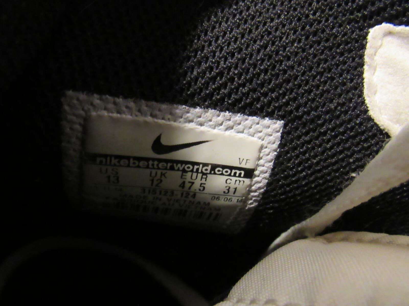 2014 Nike Air Force 1 Mid ‘07 White/Black 315123-124 Men's Size 13 A32M - Thumbnail 6
