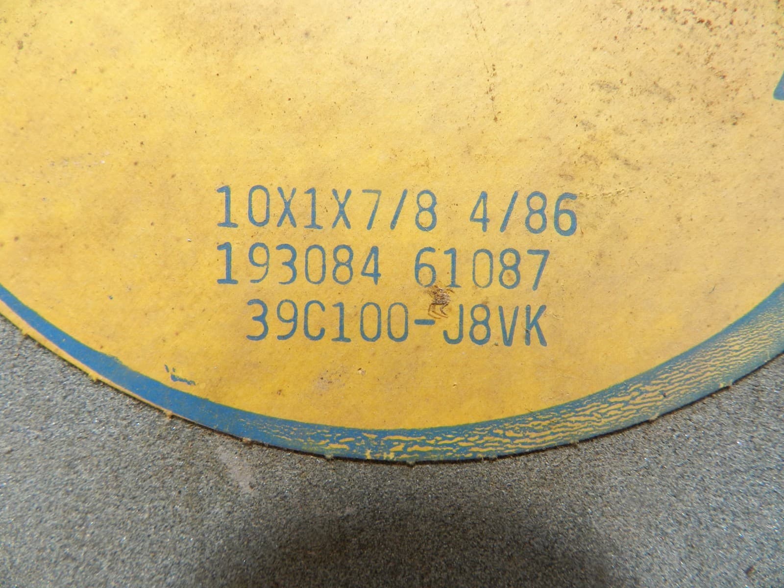 2 - Norton Grinding Wheel 39C100-J8VK 10"x1"x7/8" 2485 speed RPM (H35J) - Thumbnail 2