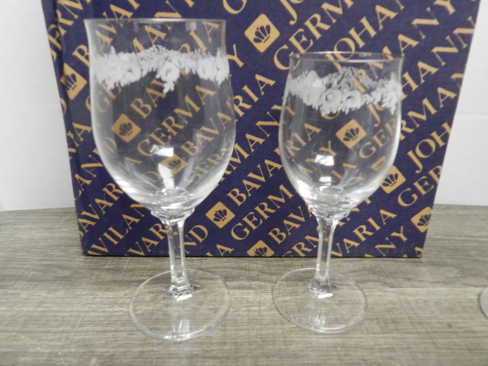 Johann Haviland Fine Crystal Stemware 4 Pc Sets Sweetheart Rose Pattern C61J - Thumbnail 2