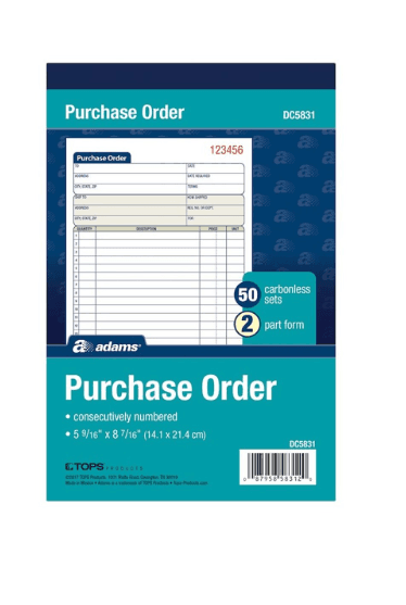 2 Adams Purchase Order Book, 2-Part Carbonless, 8.38" x 10.69" DC5831 (M48K) - Thumbnail 8