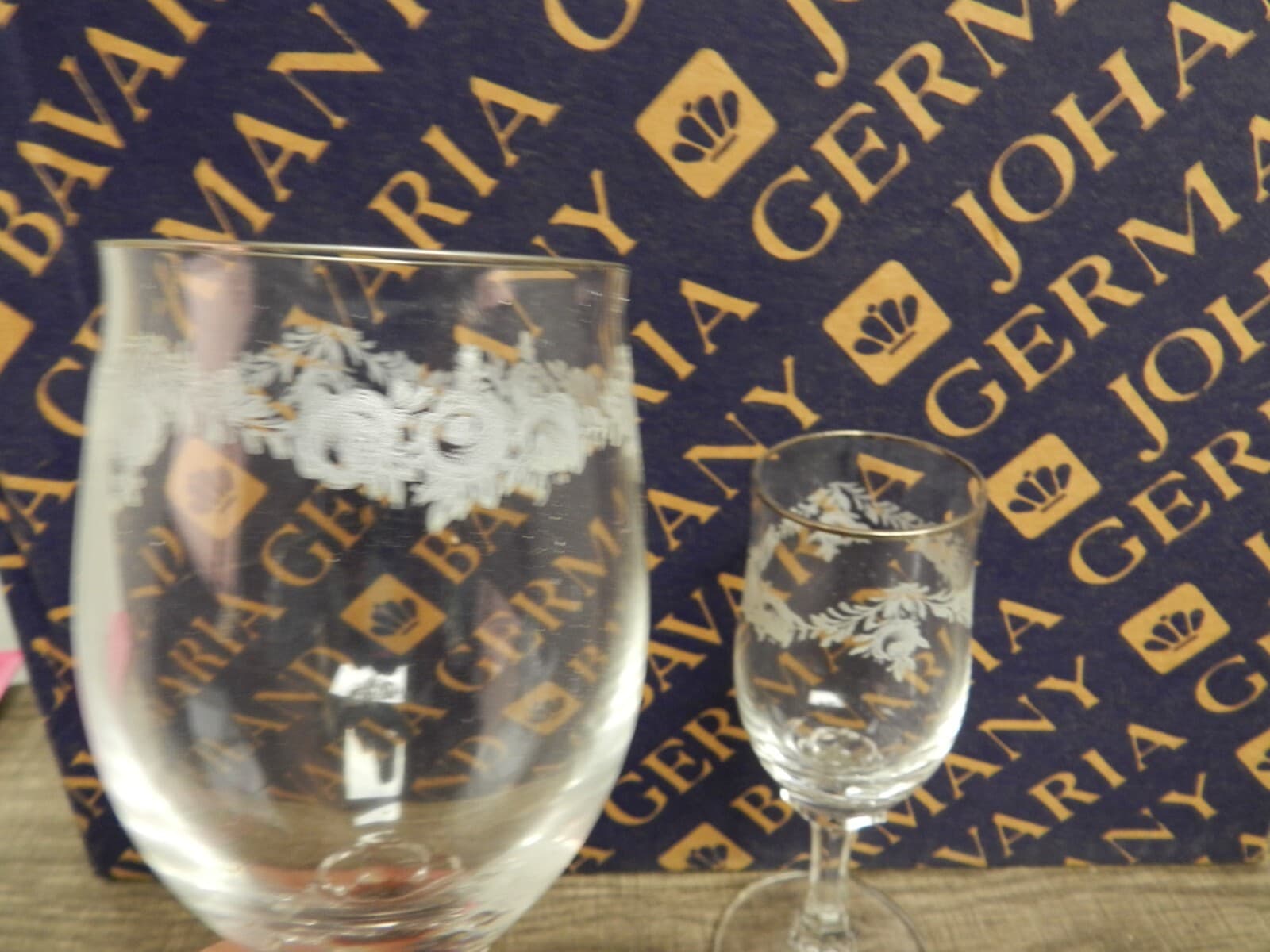 Johann Haviland Fine Crystal Stemware 4 Pc Sets Sweetheart Rose Pattern C61J - Thumbnail 6