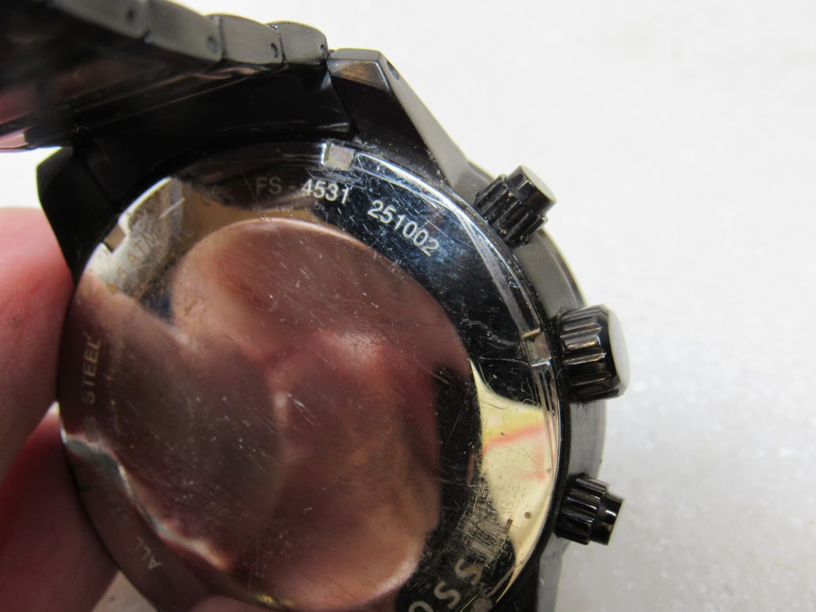 5 Vintage Mens Fossil / Seiko Wrist Watch Lot FS-4531 FS-4251 JR-9304 (i95j) - Thumbnail 4