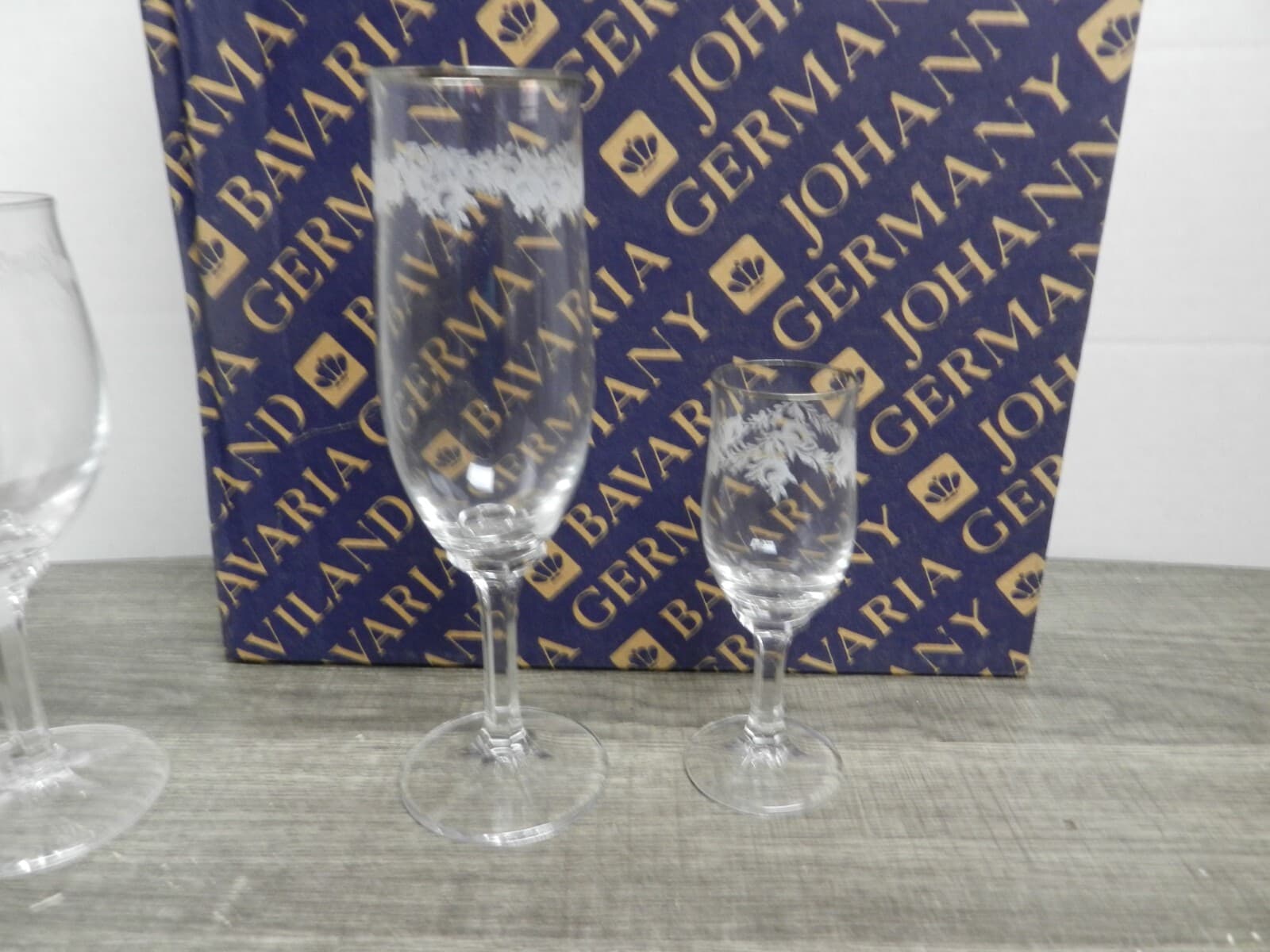Johann Haviland Fine Crystal Stemware 4 Pc Sets Sweetheart Rose Pattern C61J - Thumbnail 3