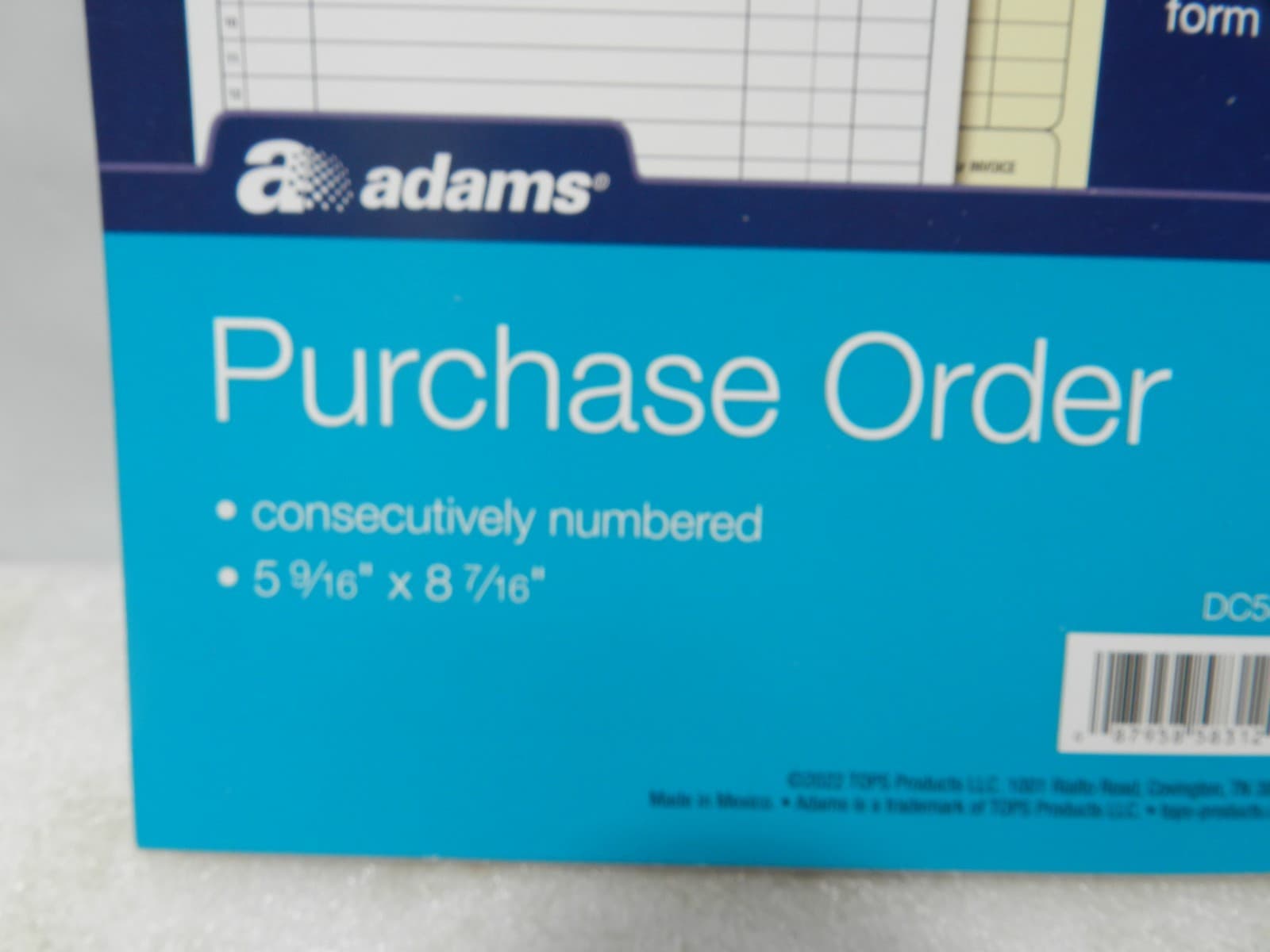 2 Adams Purchase Order Book, 2-Part Carbonless, 8.38" x 10.69" DC5831 (M48K) - Thumbnail 2