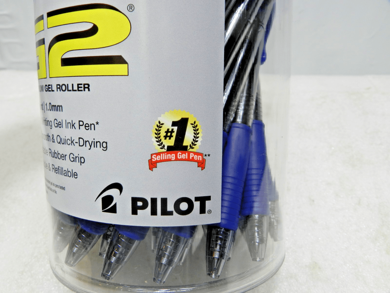 Pilot G2 Premium Gel Roller Pen Retractable BLUE Bold Point 1.0 mm 36 Count M49K - Thumbnail 3