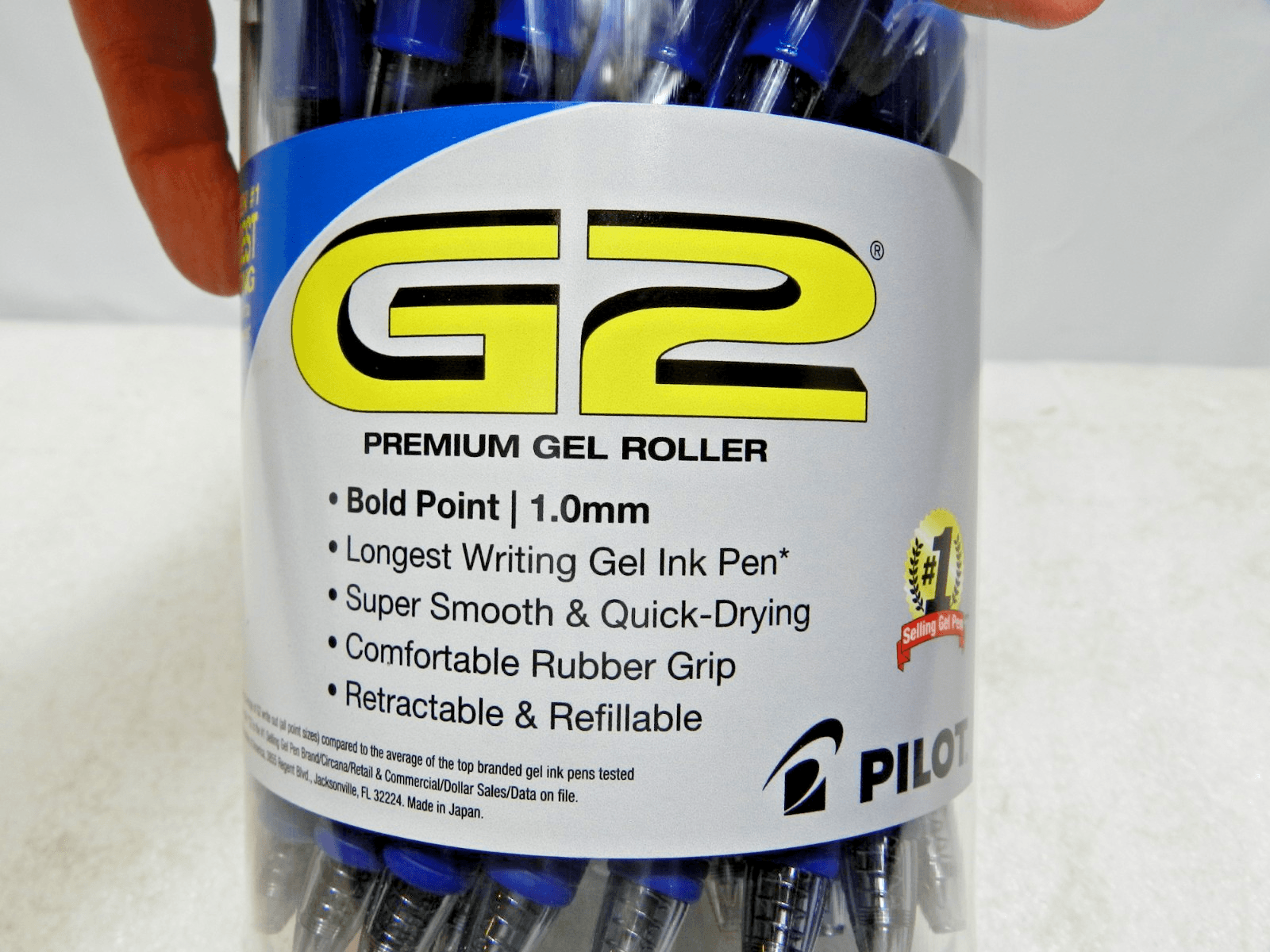 Pilot G2 Premium Gel Roller Pen Retractable BLUE Bold Point 1.0 mm 36 Count M49K - Thumbnail 2