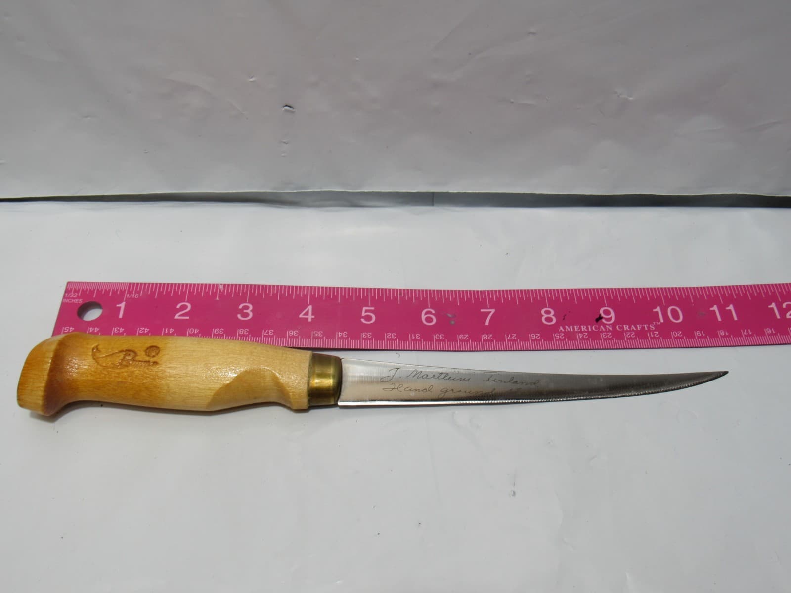 Vintage J Marttiini Made In Finland 6" Blade Filet Knife Leather Sheath (T66JJ - Thumbnail 6