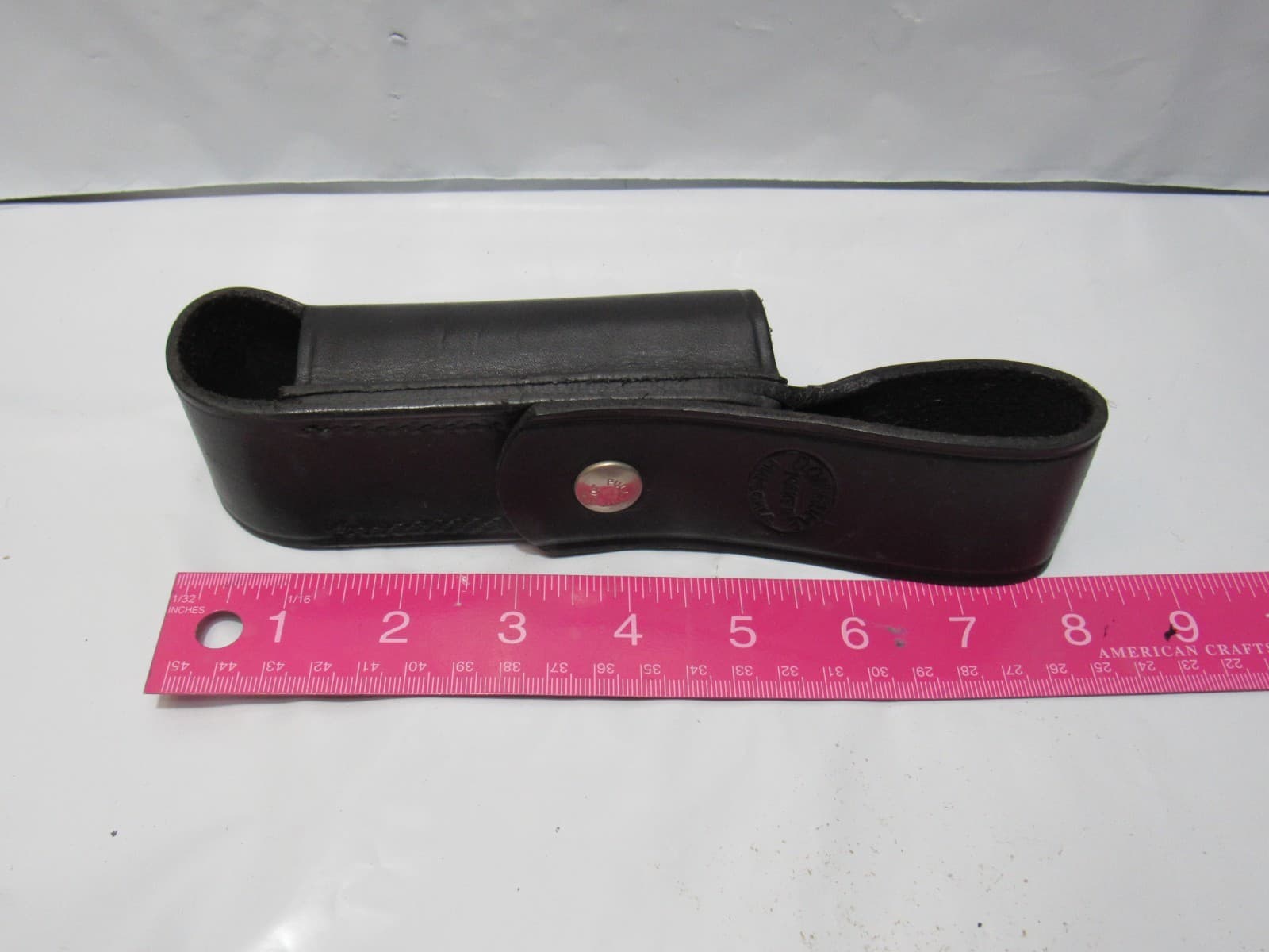 Don Hume Plain Black Leather Police Duty Expandable Baton Holder (T67JJ) - Thumbnail 5