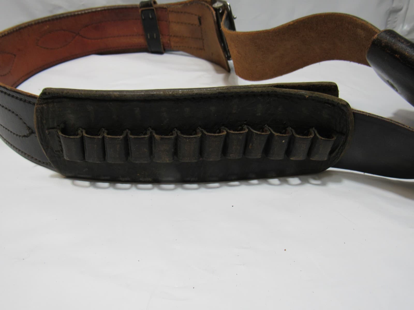 Vtg Brauer Bros6 T19 Pistol Holster/Service Mfg Belt Black Leather Western T59JJ - Thumbnail 5