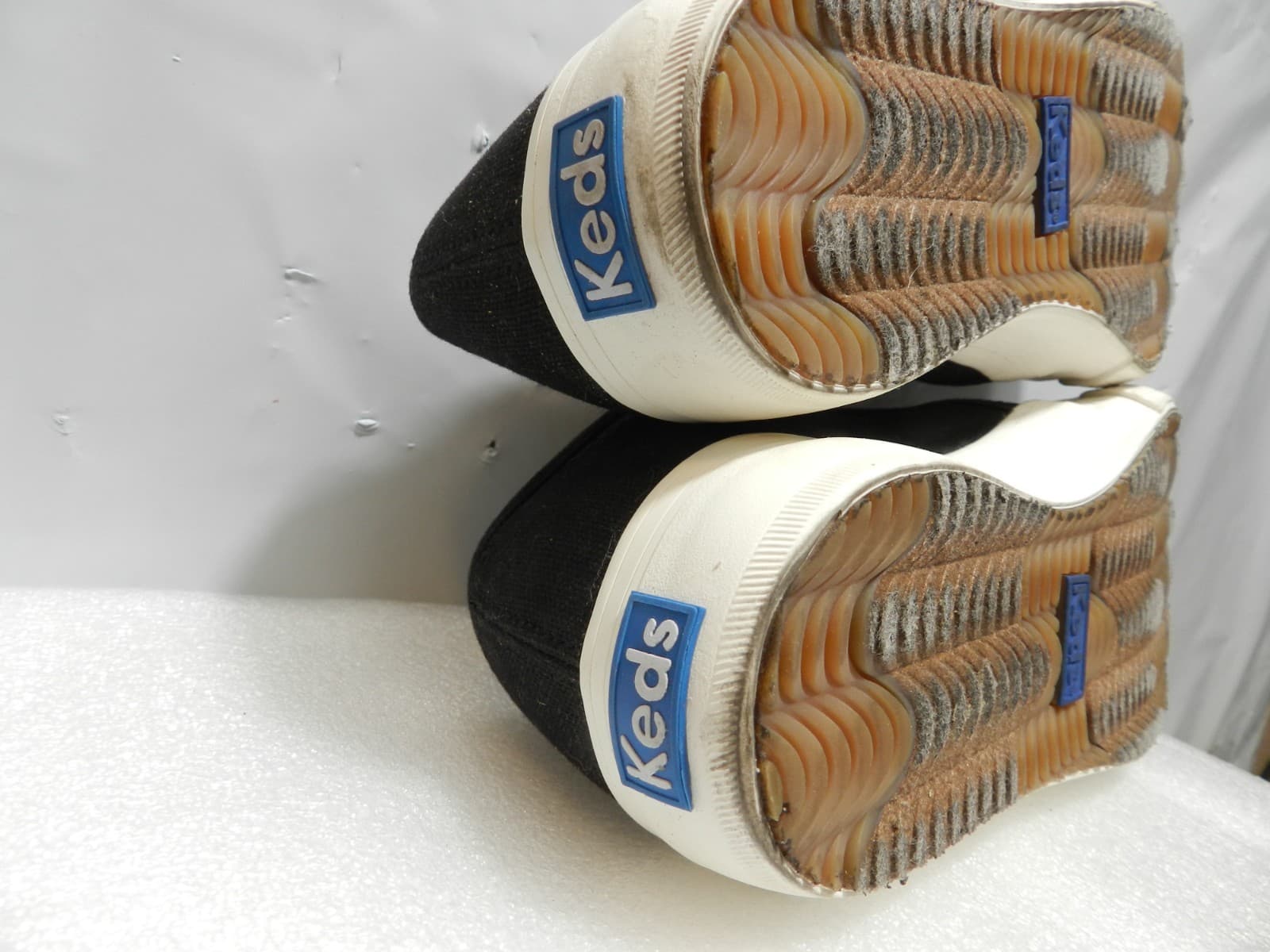 Keds Double Decker Empower Womens SZ 7.5 Wide Shoes Black Canvas Slip Ons (M51M) - Thumbnail 7