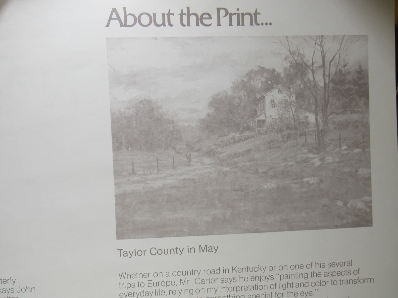VTG Signed John Michael Carter Picture Art Print Taylor County May Kentucky Y7J - Thumbnail 13