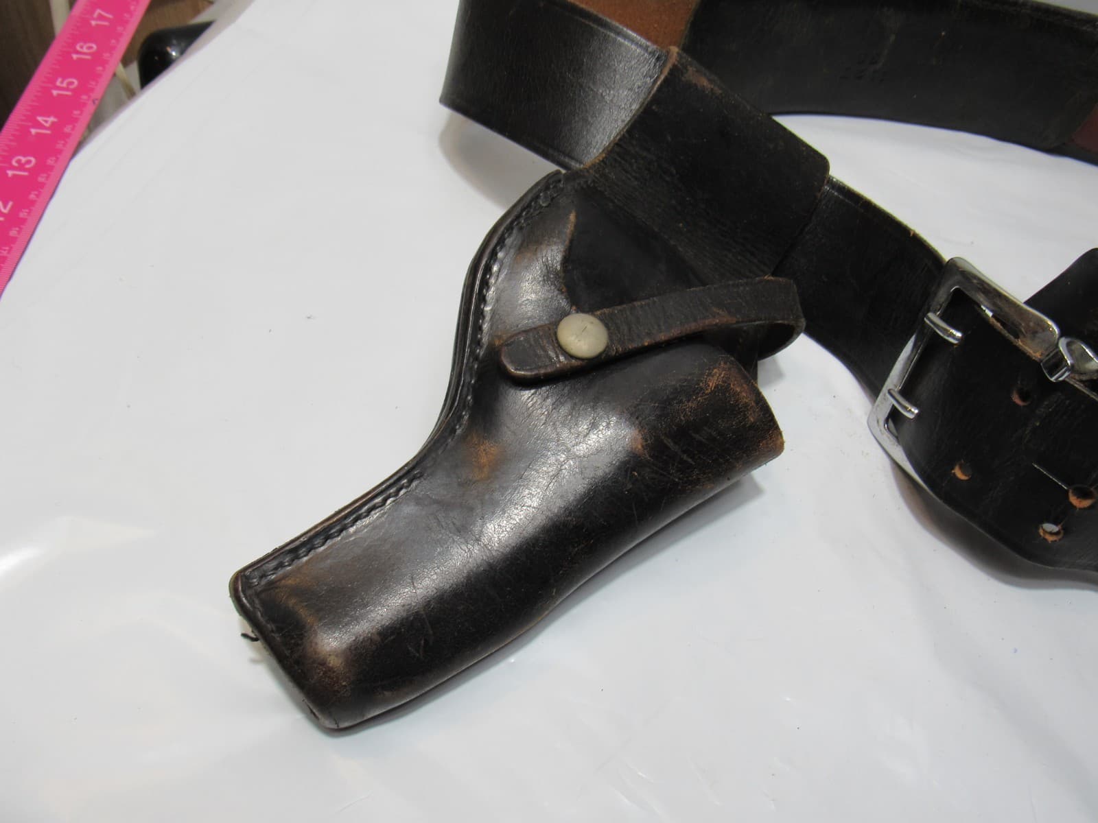 Vtg Brauer Bros6 T19 Pistol Holster/Service Mfg Belt Black Leather Western T59JJ - Thumbnail 2