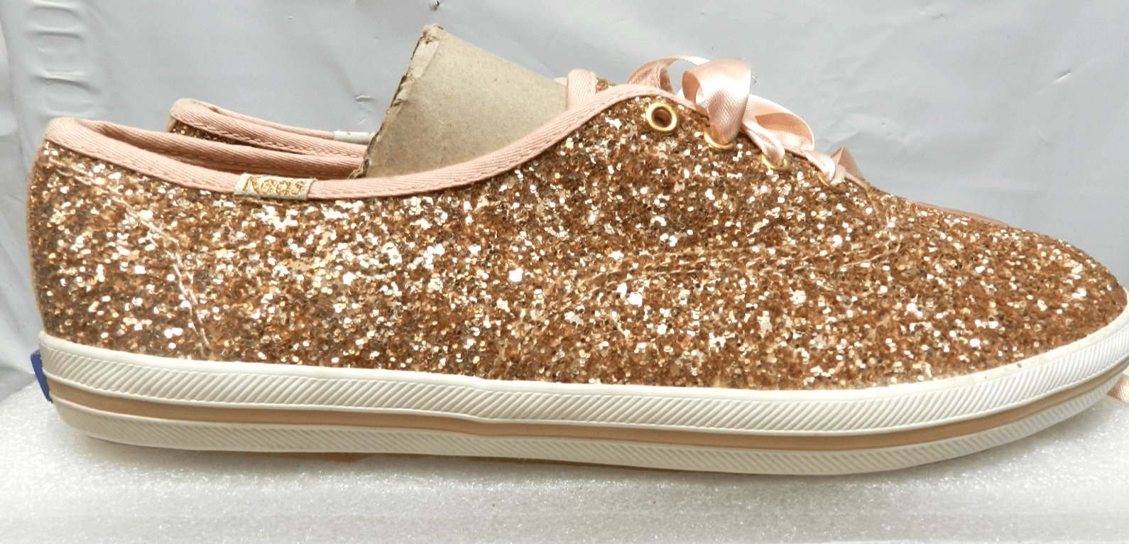 Keds X Kate Spade New York Rose Gold Champion Glitter Sneakers Size 7.5 M52M - Thumbnail 4
