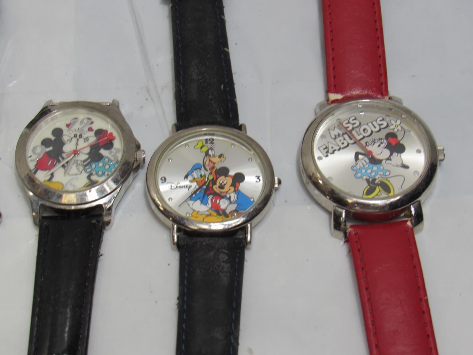 8 Disney Mickey & Minnie Mouse Mixed Untested Quartz Watches (K36K) - Thumbnail 2